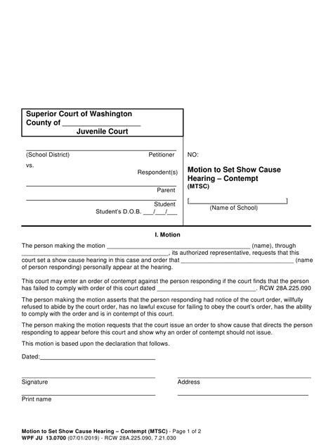 Form WPF JU13 0700 Download Printable PDF Or Fill Online Motion To Set ...