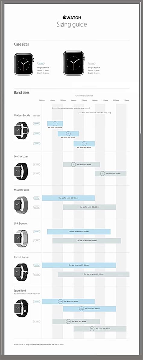 Apple Watch Printable Size Guide