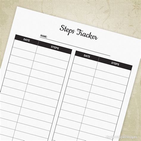 Steps Tracker Printable