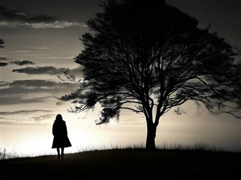 Premium AI Image | lonely person silhouette scenery