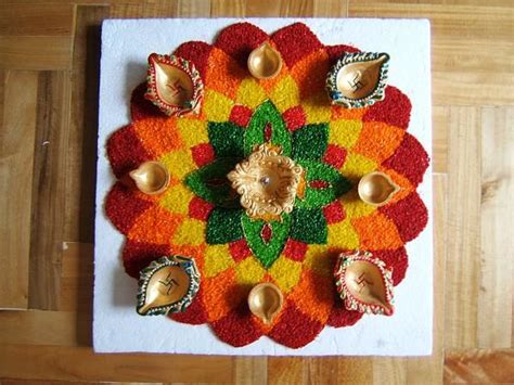 Another Rangoli with coloured rice-dscf6438.jpg | Colored rice, Rangoli designs diwali, Rangoli ...