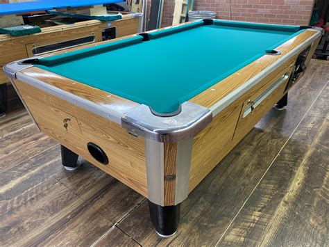 7′ Valley Light Oak Used Coin Operated Pool Table | Used Coin Operated Bar Pool Tables