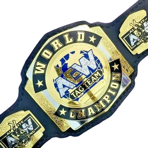 AEW Tag Team Wrestling Championship Belt Adult Size - Brass Metal