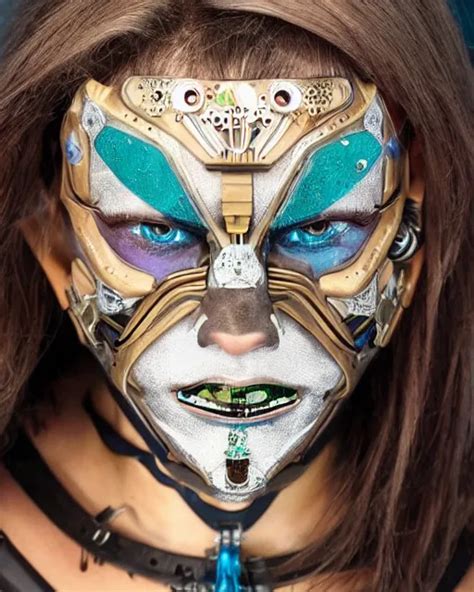 a beautiful cyborg made of disney ceremonial maske | Stable Diffusion ...