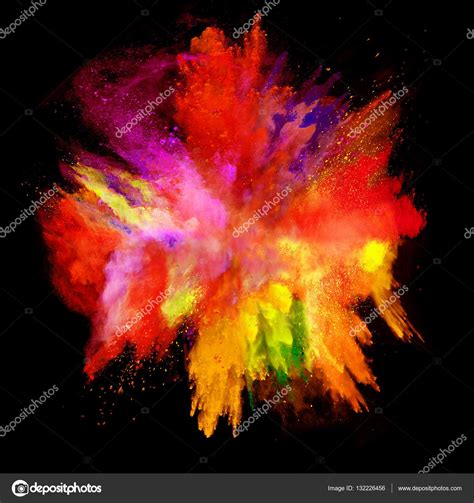 Explosion of colored powder on black background Stock Photo by ©jag_cz ...