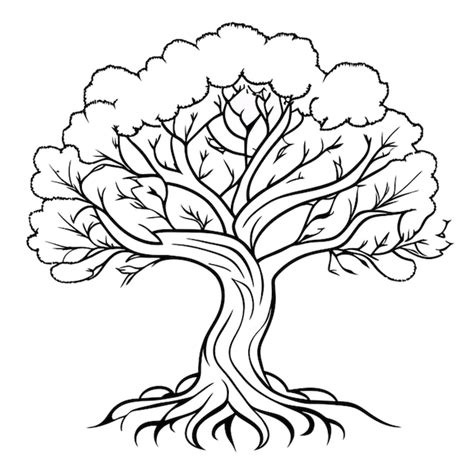 Tree vector illustration line art | Premium AI-generated vector