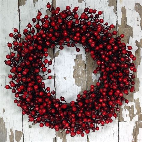 Faux Red Berry Wreath | Red berry wreath, Frosted christmas wreath, Wreaths