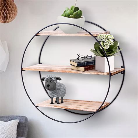 Metal Grid Wall Shelf Hanging Rack Bookcase Storage Holder Floating ...