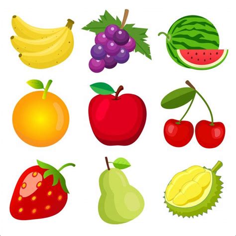 Set of fruits for children learning words and vocabulary. Premium Vector | Premium Vector # ...