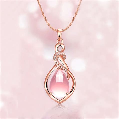 Rose Gold Fashion Women Crystal Pink Pendant Necklace Statement Jewelry | eBay | Pink pendant ...