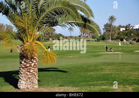 Golfers on El Kantaoui Golf Course fairway, Port El Kantaoui, Sousse ...