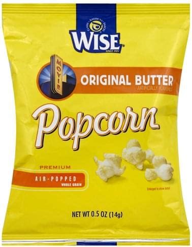 Wise Popcorn, Movie Original Butter Popcorn - 0.5 oz, Nutrition Information | Innit