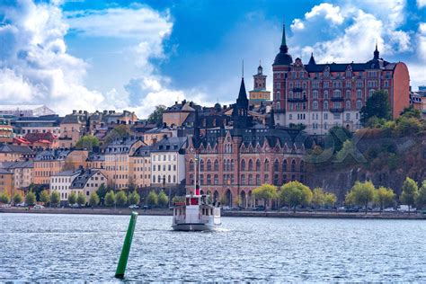 Stockholm. Houses on the waterfront. | Stock image | Colourbox