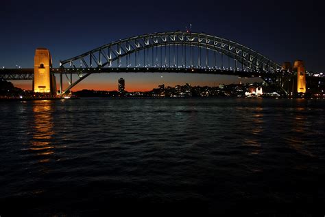 Sydney - City and Suburbs: Sydney Harbour Bridge, sunset