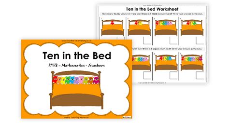 Ten in the Bed - Worksheet | Maths Reception