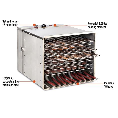 Guide Gear Stainless Steel Dehydrator, 10 Tray - 205539, Dehydrators at ...