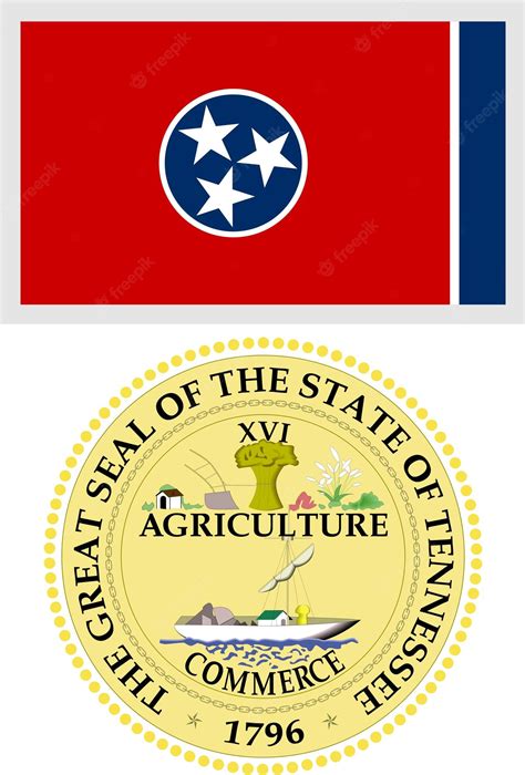 Premium Vector | Tennessee us state flag and coat of arm design