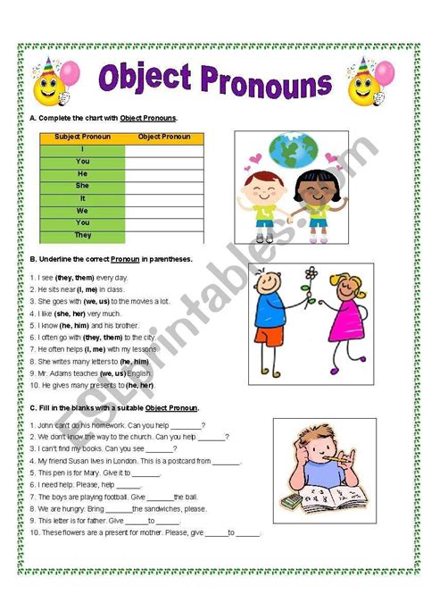 Object Pronouns Exercises Liveworksheets