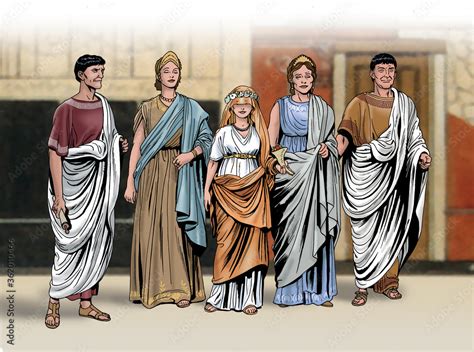 Ancient Rome - Roman wedding. The young bride with parents and in-laws ...