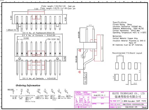 Pin Header Connector Of 2 Mm Pitch Male Dual Row 180 Or 90 Smt Contact ...