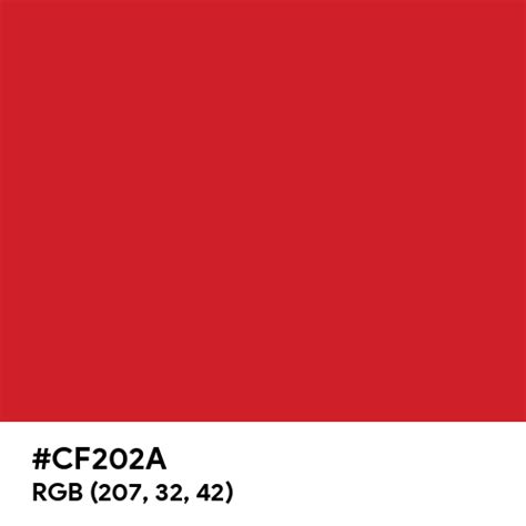 #CF202A color name is Fire Engine Red