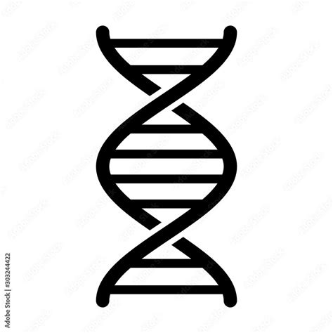 DNA / deoxyribonucleic acid double helix flat vector icon for science apps and websites Stock ...