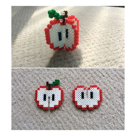 Perler beads red 3-D apple | 3d perler bead, 3d perler bead patterns, Pearl beads pattern