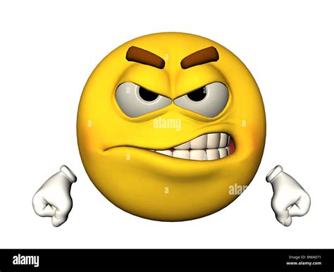 3D illustration of an angry emoticon Stock Photo - Alamy