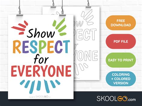 Show Respect for Everyone Poster - Free Printable PDF