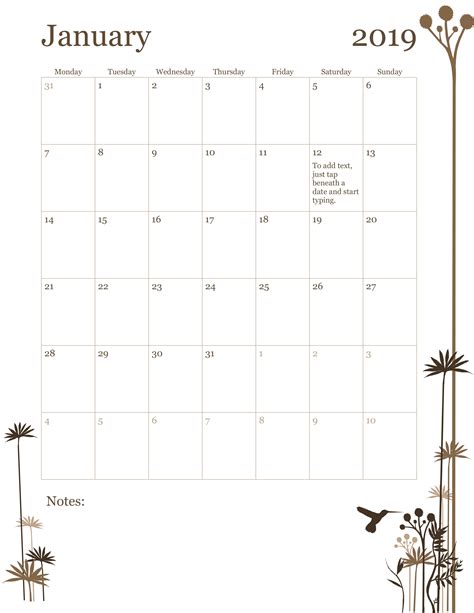 Word Monthly Calendar Template Word 2010 | Example Calendar Printable