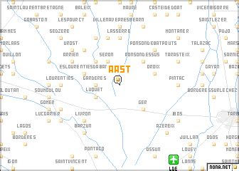 Aast (France) map - nona.net