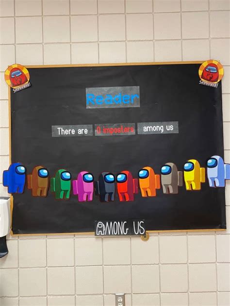 Among Us (game) Themed Bulletin Board | School themes, School board ...