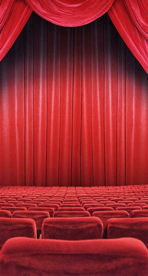 Movie theater, Red curtains, Theater seating