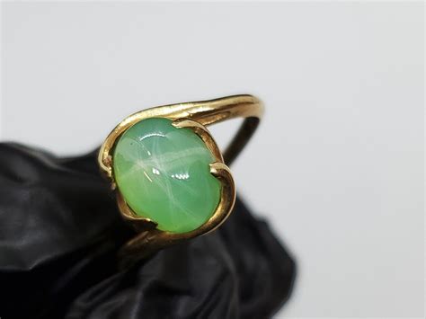 14k Green Star Sapphire Ring Size 5 - Gem