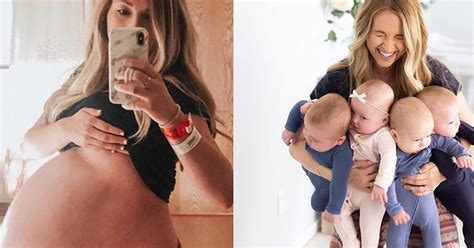 Quadruplets' mom shares before and after pregnancy photos