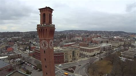 Flying the clock tower downtown Waterbury, CT - YouTube