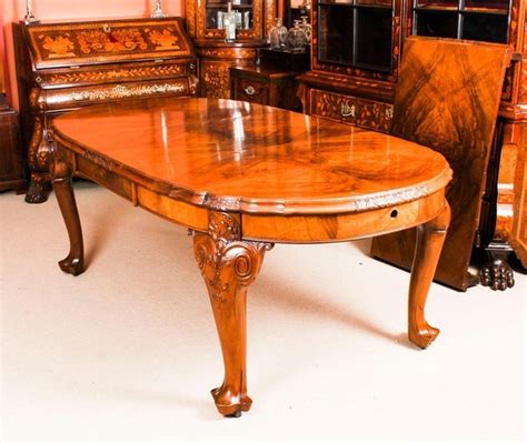 Early 20th Century Edwardian Queen Anne Revival Dining Table and 8 ...