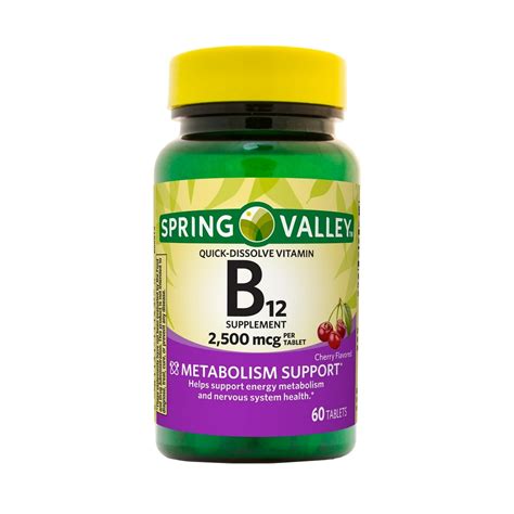 Spring Valley Vitamin B12 Tablets, 2500 mcg, 60 Count - Walmart.com - Walmart.com