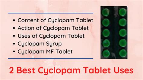 2 Best Cyclopam Tablet Uses