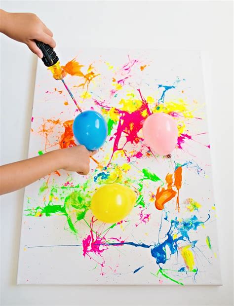 BALLOON SPLATTER PAINTING WITH TOOLS: FUN OUTDOOR ART PROJECT FOR KIDS