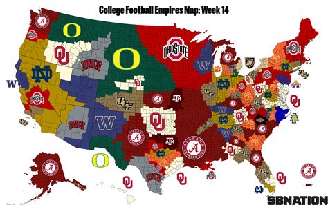 The College Football Empires Map entering bowl season - SBNation.com