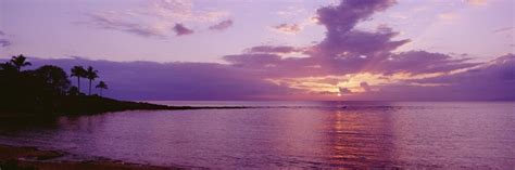 USA, Hawaii, Purple Sunset Over Ocean; Maui, Kapalua Beach PosterPrint ...