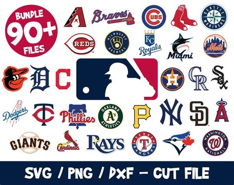 MLB Baseball Logos Bundle, MLB Clipart Mlb Svg Files Mlb Cricut Files Mlb Teams Cutting, Vector ...