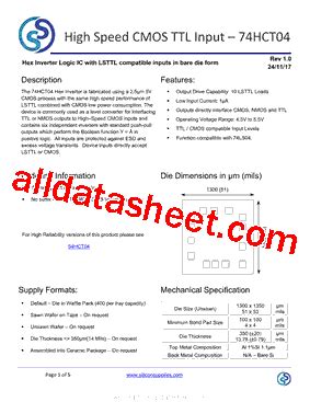 74HCT04 Datasheet(PDF) - Silicon Supplies