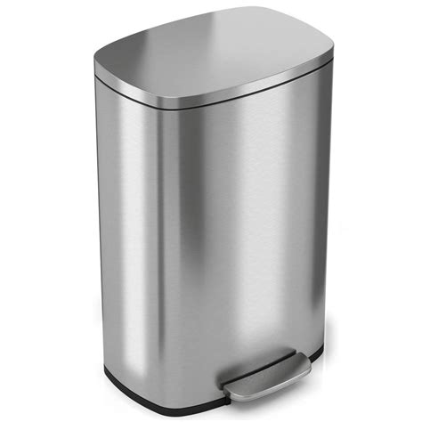 iTouchless SoftStep 13.2 Gal. Stainless Steel Step Kitchen Trash Can ...