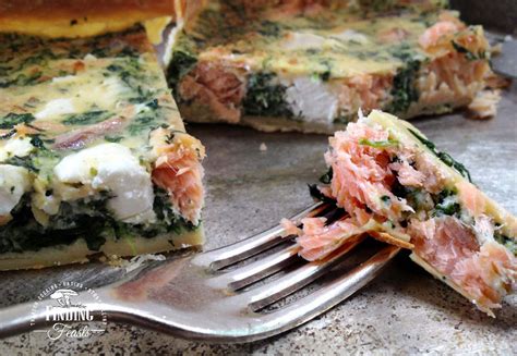 Smoked Salmon, Spinach and Feta Quiche