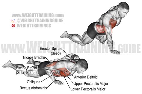 One-arm knee push-up instructions and video | weighttraining.guide