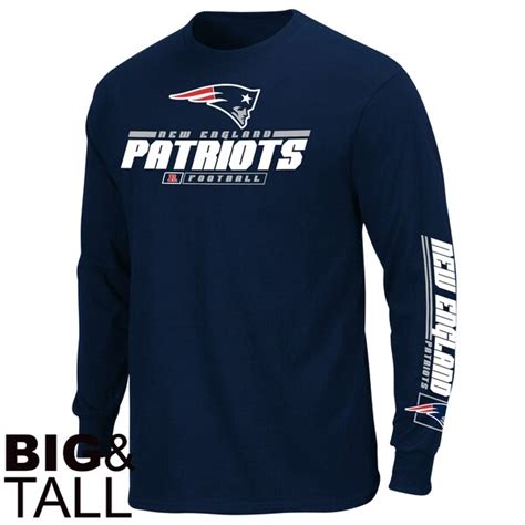 New England Patriots Big Sizes Primary Receiver IV Long Sleeve T-Shirt ...