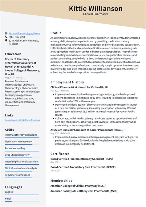 Walgreens Clinical Pharmacist Resume Examples | ResumeCat