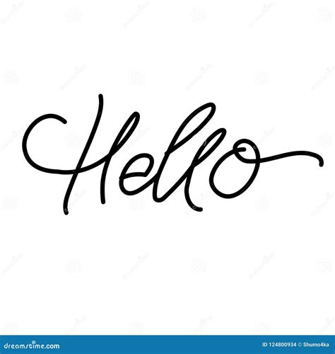 Word Hello for Greetings. Text HELLO - Hand-lettering, Typography, Calligraphy. Script Hand ...